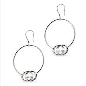 GUCCI Sterling Silver BRITT HOOP EARRINGS .925 NEW